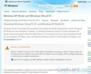 Windows Virtual PC Info Page